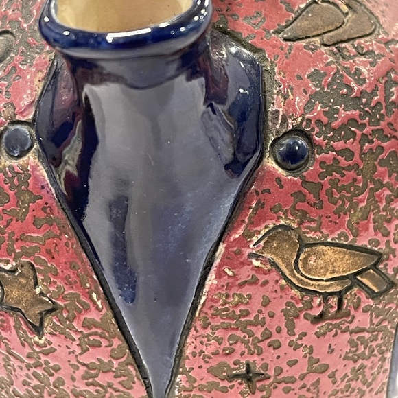 Antique Amphora ceramic vase Egypt art deco nouveau Czechoslovakia Marked Signed - Picture 9 of 16